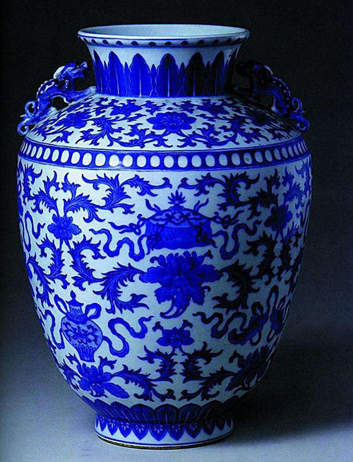 景德镇青花陶瓷泡菜坛子梅花图